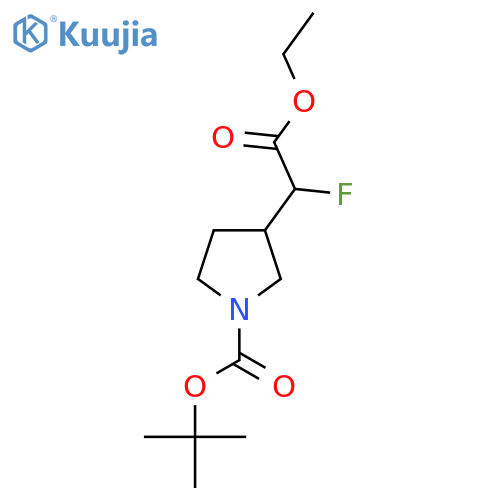 tert-butyl 3-(2-ethoxy-1-fluoro-2-oxoethyl)pyrrolidine-1-carboxylate structure
