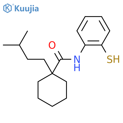 Cyclohexanecarboxamide, N-(2-mercaptophenyl)-1-(3-methylbutyl)- structure