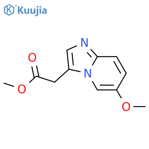 Methyl 2-(6-methoxyimidazo[1,2-a]pyridin-3-yl)acetate structure