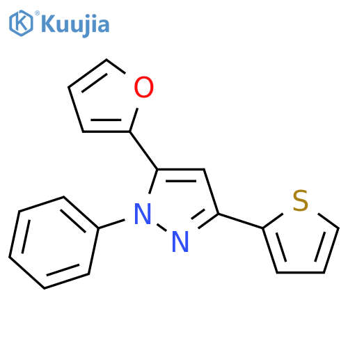 1H-PYRAZOLE, 5-(2-FURANYL)-1-PHENYL-3-(2-THIENYL)- structure