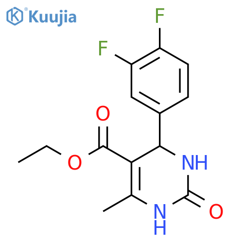 5-Pyrimidinecarboxylic acid,4-(3,4-difluorophenyl)-1,2,3,4-tetrahydro-6-methyl-2-oxo-, ethyl ester,(4R)- structure