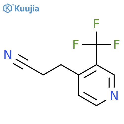 3-3-(trifluoromethyl)pyridin-4-ylpropanenitrile structure