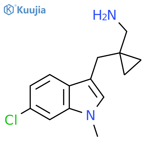 {1-(6-chloro-1-methyl-1H-indol-3-yl)methylcyclopropyl}methanamine structure