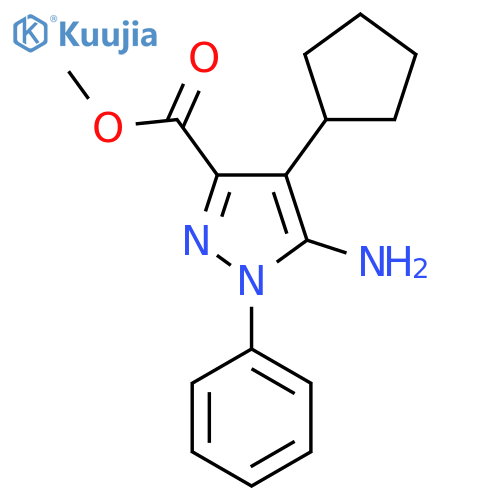 methyl 5-amino-4-cyclopentyl-1-phenyl-1H-pyrazole-3-carboxylate structure