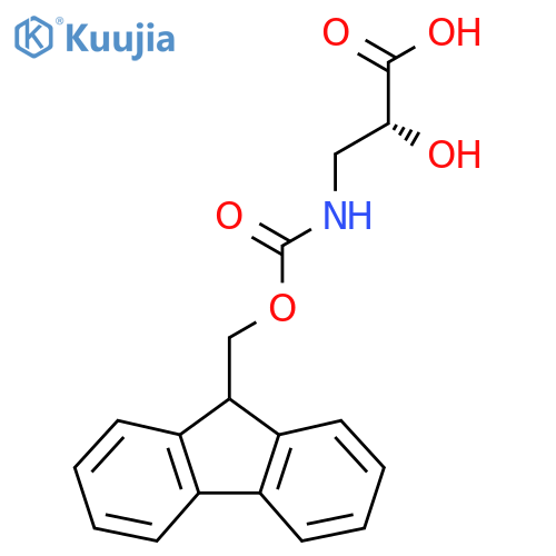 (2R)-3-({(9H-fluoren-9-yl)methoxycarbonyl}amino)-2-hydroxypropanoic acid structure