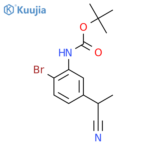 tert-butyl N-2-bromo-5-(1-cyanoethyl)phenylcarbamate structure