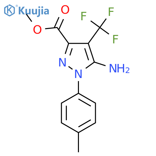 methyl 5-amino-1-(4-methylphenyl)-4-(trifluoromethyl)-1H-pyrazole-3-carboxylate structure