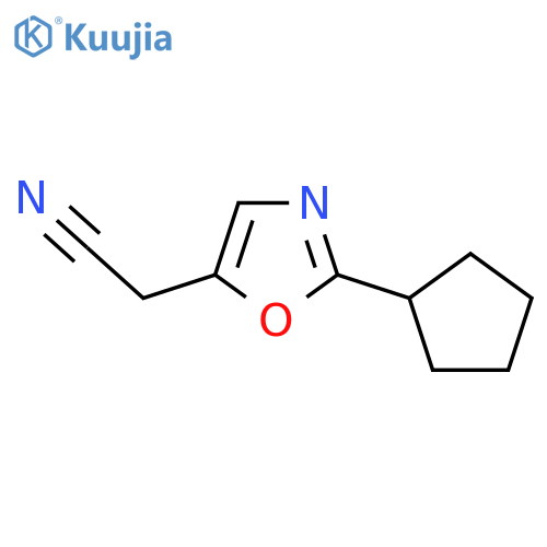 2-(2-Cyclopentyl-1,3-oxazol-5-yl)acetonitrile structure