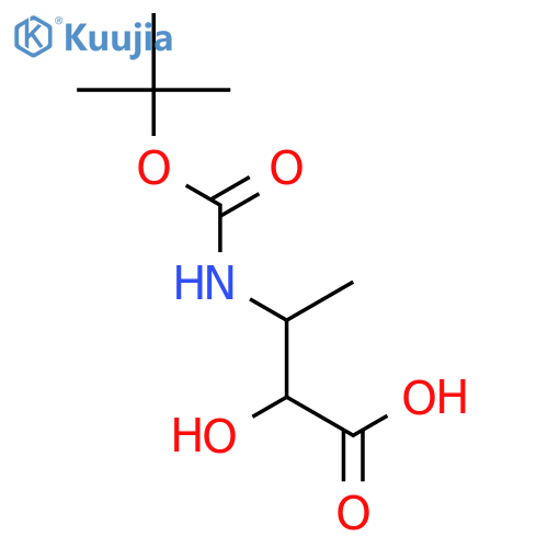 3-{(tert-butoxy)carbonylamino}-2-hydroxybutanoic acid structure