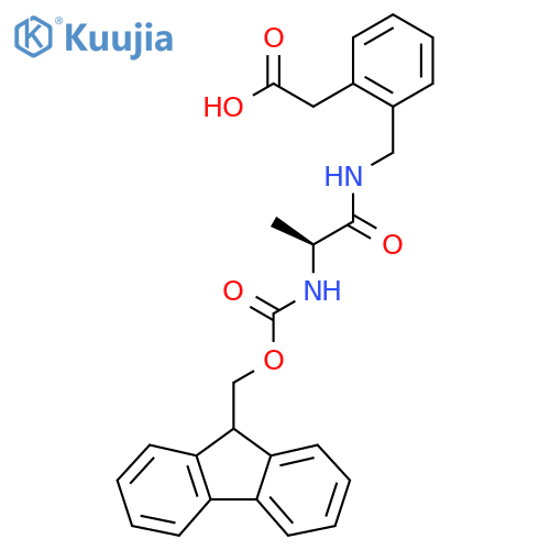 2-(2-{(2S)-2-({(9H-fluoren-9-yl)methoxycarbonyl}amino)propanamidomethyl}phenyl)acetic acid structure