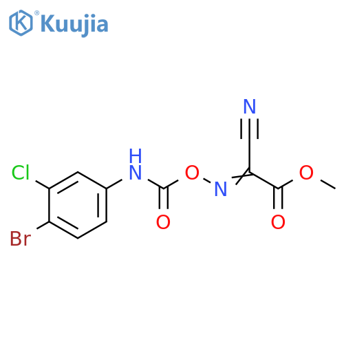 Acetic acid, 2-[[[[(4-bromo-3-chlorophenyl)amino]carbonyl]oxy]imino]-2-cyano-, methyl ester structure