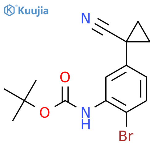 tert-butyl N-2-bromo-5-(1-cyanocyclopropyl)phenylcarbamate structure