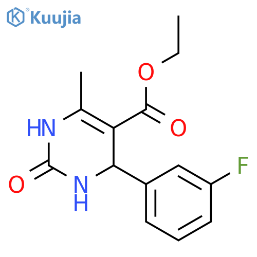 <br>4-(3-Fluoro-phenyl)-6-methyl-2-oxo-1,2,3,4-tetrahydro-pyrimidine-5-carboxyl ic acid ethyl ester structure