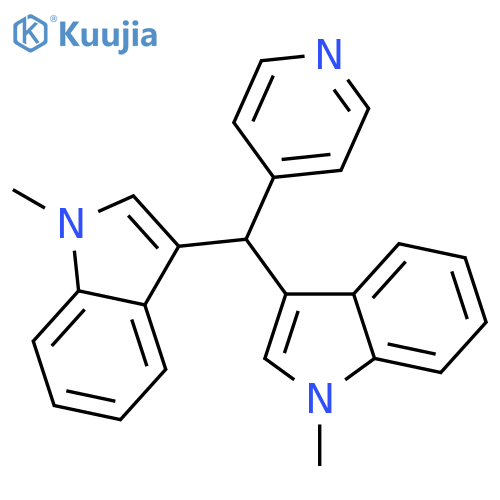 1H-Indole, 3,3'-(4-pyridinylmethylene)bis[1-methyl- structure