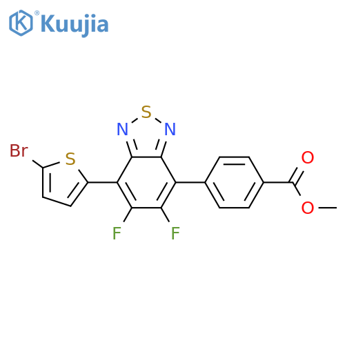 Benzoic acid, 4-[7-(5-bromo-2-thienyl)-5,6-difluoro-2,1,3-benzothiadiazol-4-yl]-, methyl ester structure