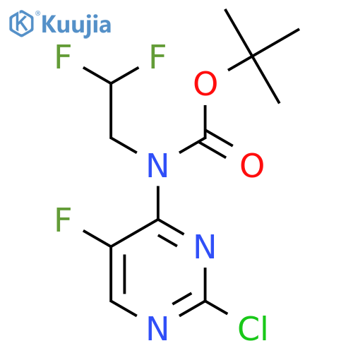 tert-butyl N-(2-chloro-5-fluoropyrimidin-4-yl)-N-(2,2-difluoroethyl)carbamate structure