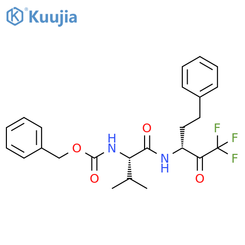 Carbamic acid,[(1S)-2-methyl-1-[[[(1R)-3,3,3-trifluoro-2-oxo-1-(2-phenylethyl)propyl]amino]carbonyl]propyl]-,phenylmethyl ester (9CI) structure