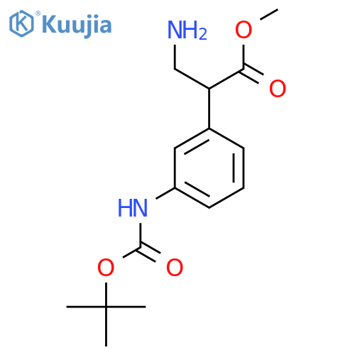 methyl 3-amino-2-(3-{(tert-butoxy)carbonylamino}phenyl)propanoate structure