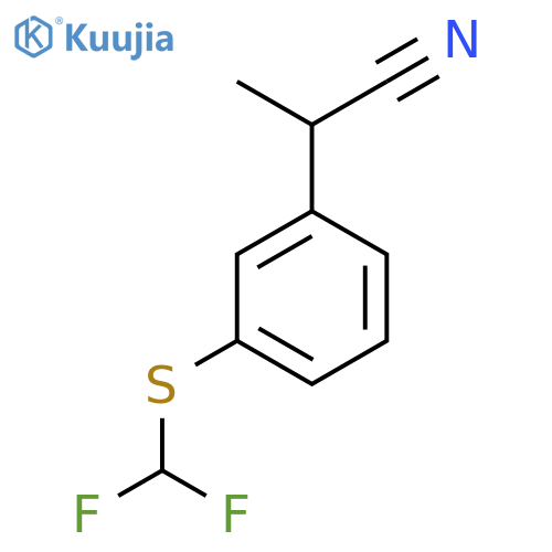 2-{3-(difluoromethyl)sulfanylphenyl}propanenitrile structure