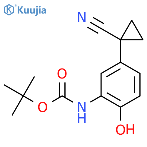 tert-butyl N-5-(1-cyanocyclopropyl)-2-hydroxyphenylcarbamate structure
