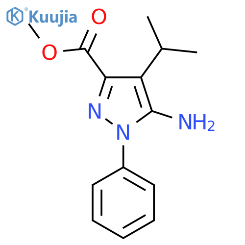 methyl 5-amino-1-phenyl-4-(propan-2-yl)-1H-pyrazole-3-carboxylate structure