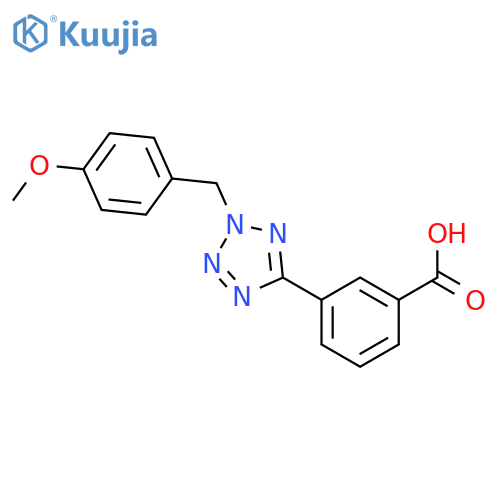 Benzoic acid, 3-[2-[(4-methoxyphenyl)methyl]-2H-tetrazol-5-yl]- structure
