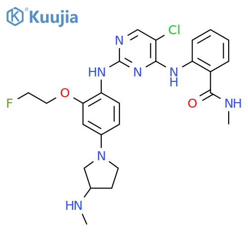 2-((5-Chloro-2-((2-(2-fluoroethoxy)-4-(3-(methylamino)pyrrolidin-1-yl)phenyl)amino)pyrimidin-4-yl)amino)-N-methylbenzamide structure