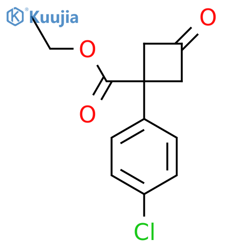 ethyl 1-(4-chlorophenyl)-3-oxocyclobutane-1-carboxylate structure