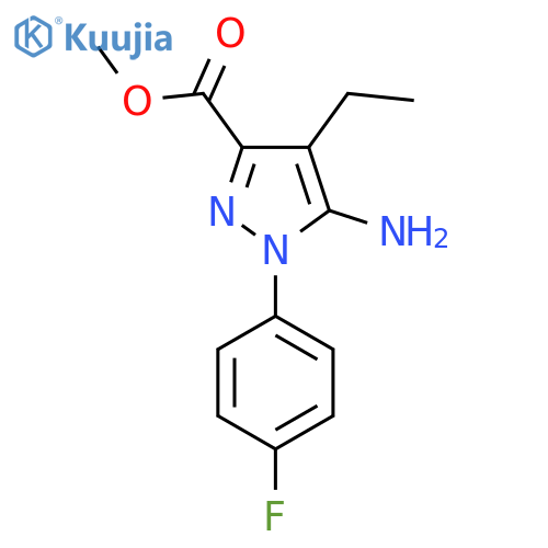 methyl 5-amino-4-ethyl-1-(4-fluorophenyl)-1H-pyrazole-3-carboxylate structure