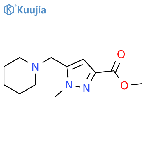1H-Pyrazole-3-carboxylic acid, 1-methyl-5-(1-piperidinylmethyl)-, methyl ester structure