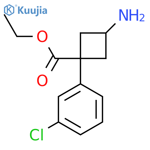 ethyl 3-amino-1-(3-chlorophenyl)cyclobutane-1-carboxylate structure