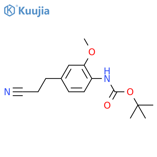 tert-butyl N-4-(2-cyanoethyl)-2-methoxyphenylcarbamate structure
