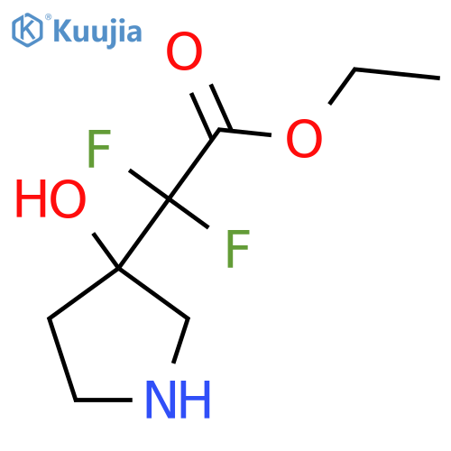 Ethyl 2,2-difluoro-2-(3-hydroxypyrrolidin-3-yl)acetate structure