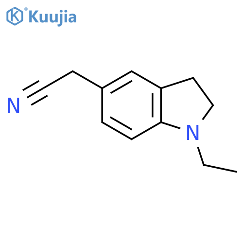 2-(1-ethyl-2,3-dihydro-1H-indol-5-yl)acetonitrile structure