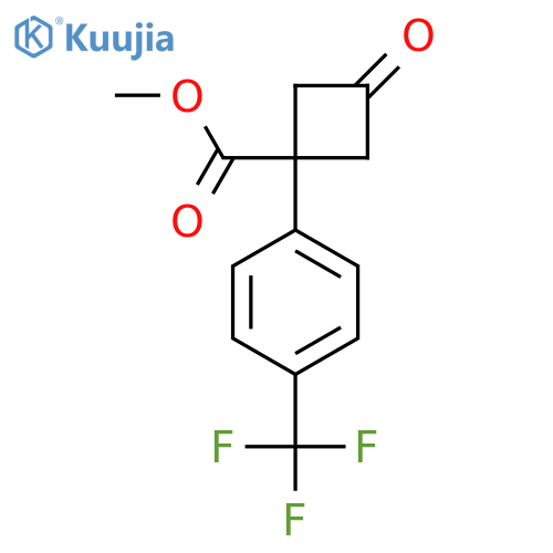 methyl 3-oxo-1-4-(trifluoromethyl)phenylcyclobutane-1-carboxylate structure