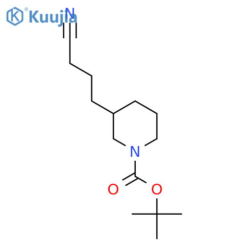 tert-butyl 3-(3-cyanopropyl)piperidine-1-carboxylate structure