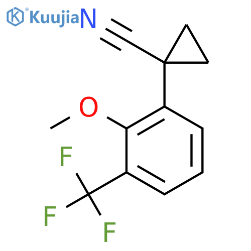 1-2-methoxy-3-(trifluoromethyl)phenylcyclopropane-1-carbonitrile structure