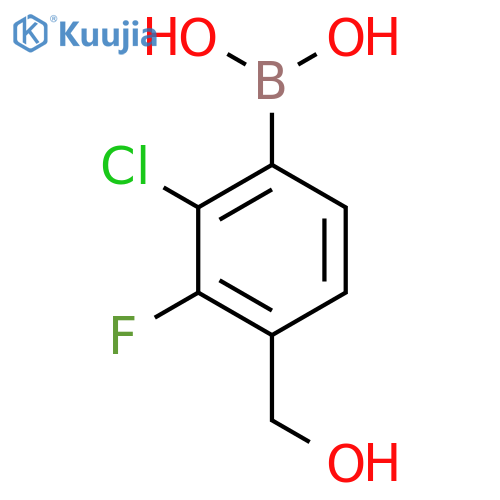 2-Chloro-3-fluoro-4-(hydroxymethyl)phenylboronic acid structure