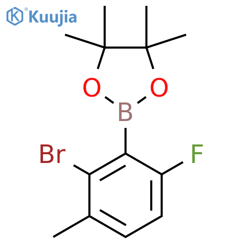 2-Bromo-6-fluoro-3-methylphenylboronic acid pinacol ester structure