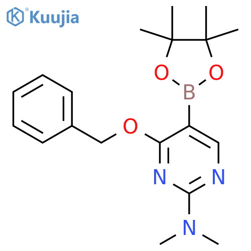 4-Benzyloxy-2-dimethylamino-pyrimidine-5-boronic acid pinacol ester structure