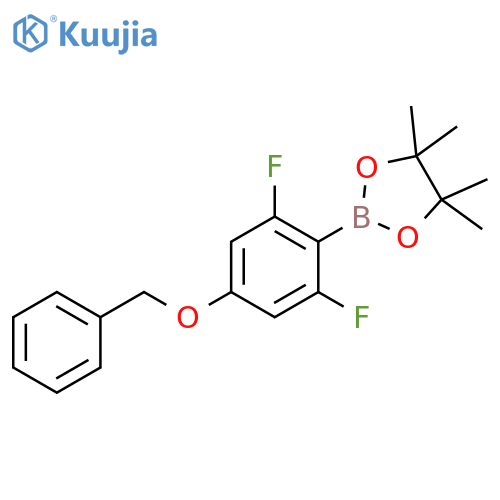 2-4-(benzyloxy)-2,6-difluorophenyl-4,4,5,5-tetramethyl-1,3,2-dioxaborolane structure