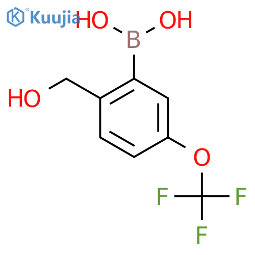 2-(Hydroxymethyl)-5-(trifluoromethoxy)phenylboronic acid structure