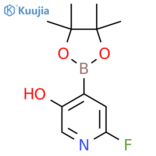 2-Fluoro-5-hydroxypyridine-4-boronic acid pinacol ester structure