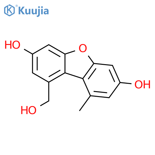 3,7-Dihydroxy-1-(hydroxymethyl)-9-methyldibenzofuran structure