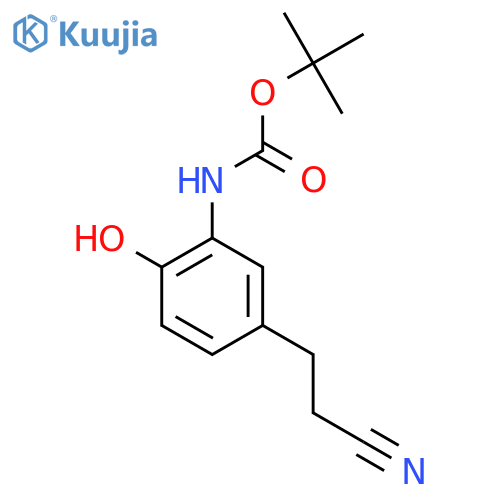 tert-butyl N-5-(2-cyanoethyl)-2-hydroxyphenylcarbamate structure
