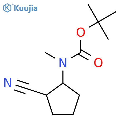 tert-butyl N-(2-cyanocyclopentyl)-N-methylcarbamate structure