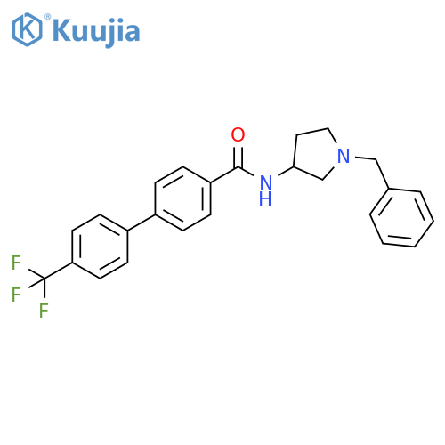 [1,1'-Biphenyl]-4-carboxamide,N-[1-(phenylmethyl)-3-pyrrolidinyl]-4'-(trifluoromethyl)- structure