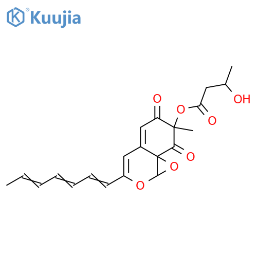 7-Hydroxy-3-(1,3,5-heptatrienyl)-7-methyl-6H-2-benzopyran-6,8(7H)-dione; (S)-form, 1ξ,8aξ-Epoxide, 7-O-(3S-hydroxybutanoyl) structure