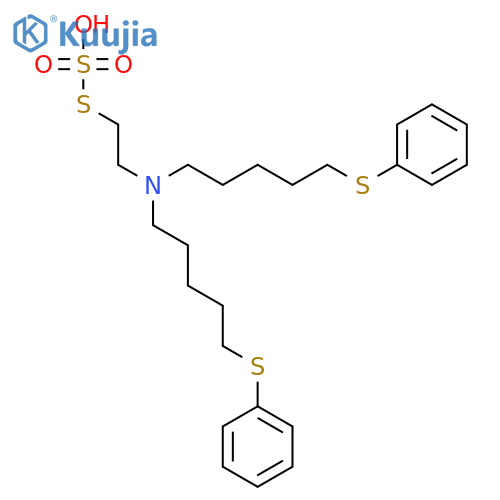 S-(2-{bis[5-(phenylsulfanyl)pentyl]amino}ethyl) hydrogen sulfurothioate structure