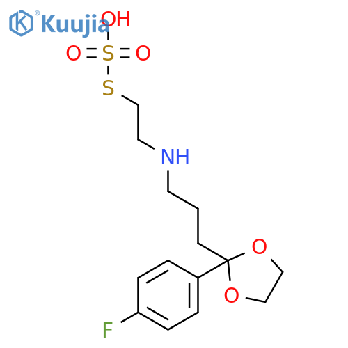 S-[2-({3-[2-(4-fluorophenyl)-1,3-dioxolan-2-yl]propyl}amino)ethyl] hydrogen sulfurothioate structure
